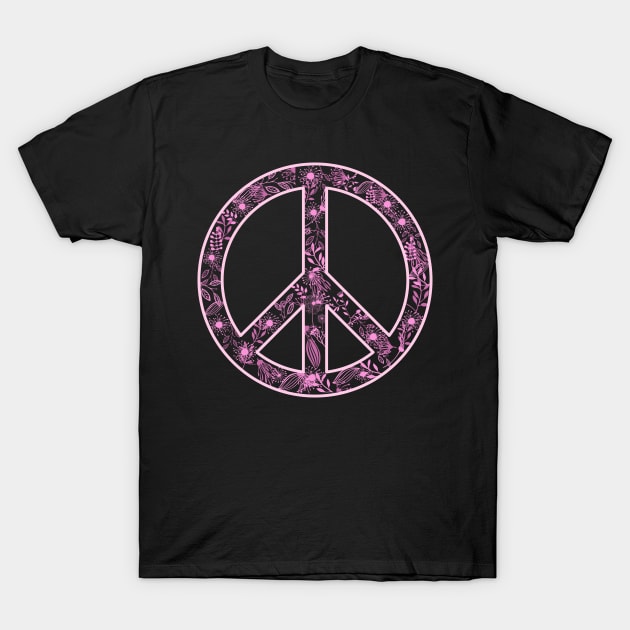 Girly Flower Peace Sign T-Shirt by theglaze